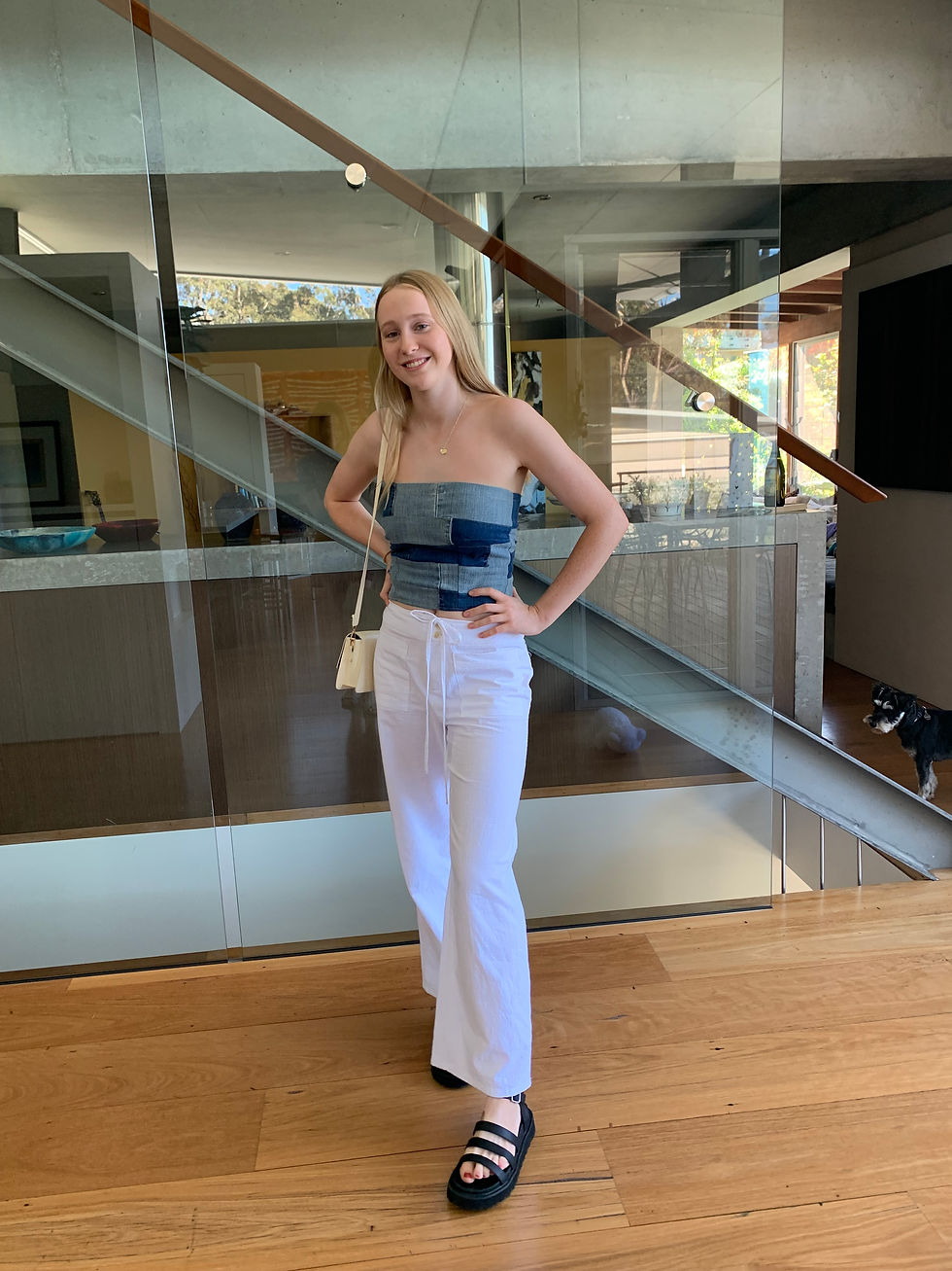 Thumbnail: Annabel skirt and up cycled denim bodice (custom made by request)