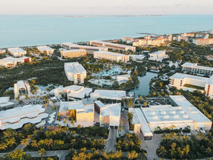 Aerial view of Grand Palladium Costa Mujeres – South Asian wedding venue in Mexico by Ruiz Films