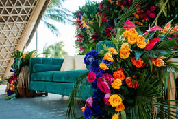 South Asian wedding Sangeet stage seating Garza Blanca Cancun Mexico