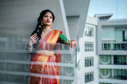 Indian wedding bride getting ready portrait Garza Blanca Resort Cancun Mexico