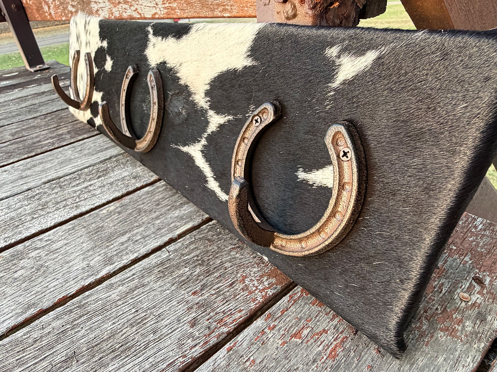 Thumbnail: Cowhide Storage Hanger - Small with Rustic Hooks