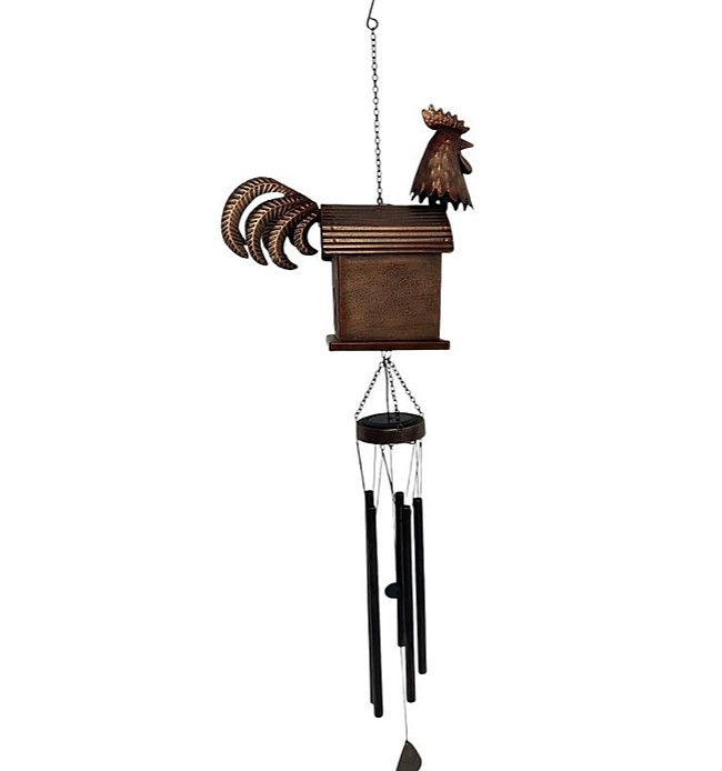 Rooster Solar Light & Wind Chime