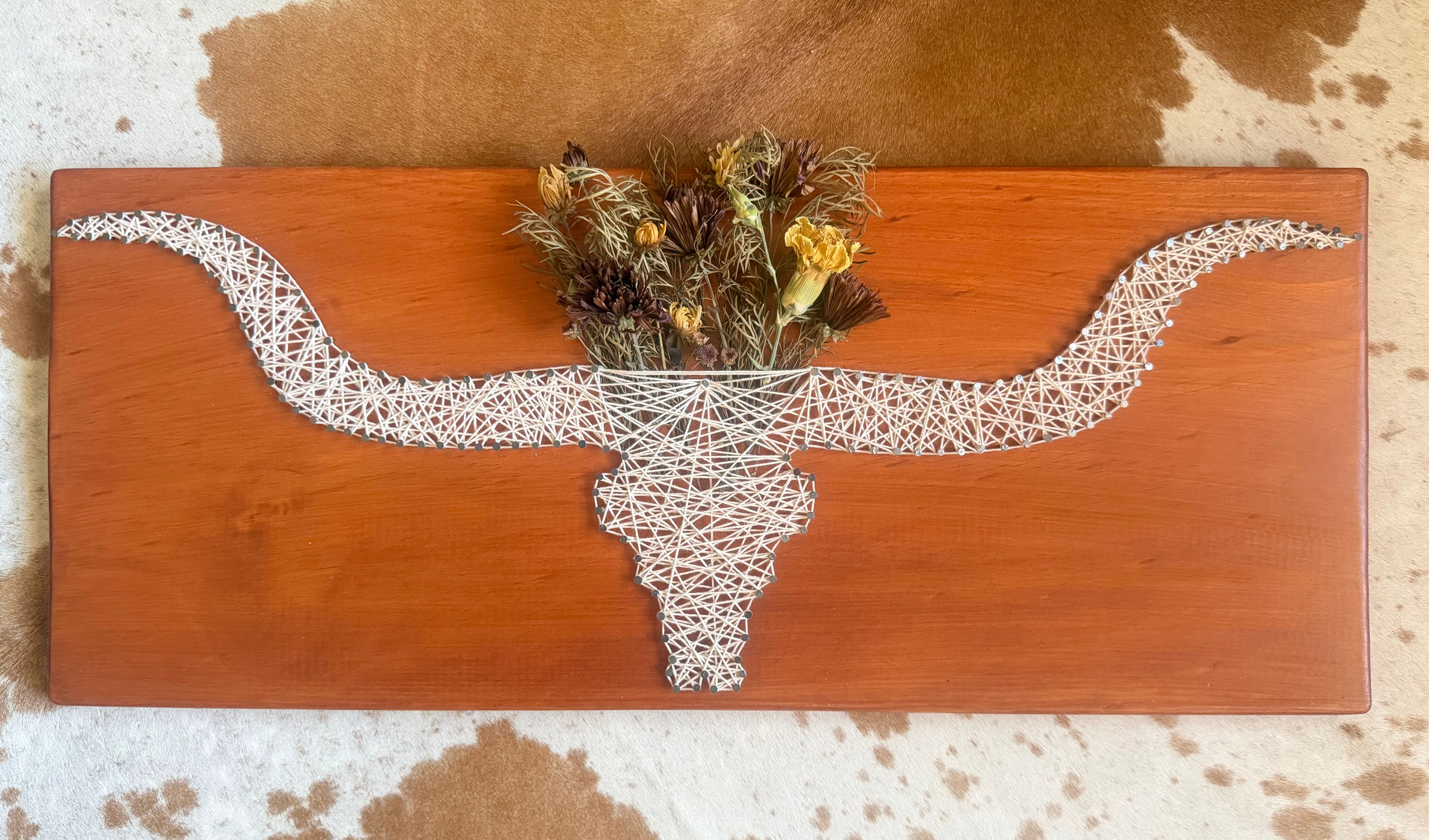 Longhorn Cow String Art - Large