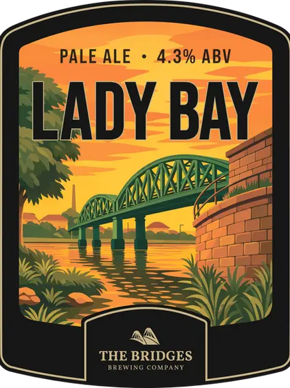 The Bridges Brewing Company Lady Bay Pale Ale 4.3% ABV Pump Clip