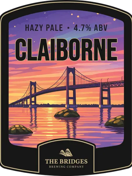The Bridges Brewing Company Claiborne New England Hazy Pale Ale 4.7% ABV Pump Clip
