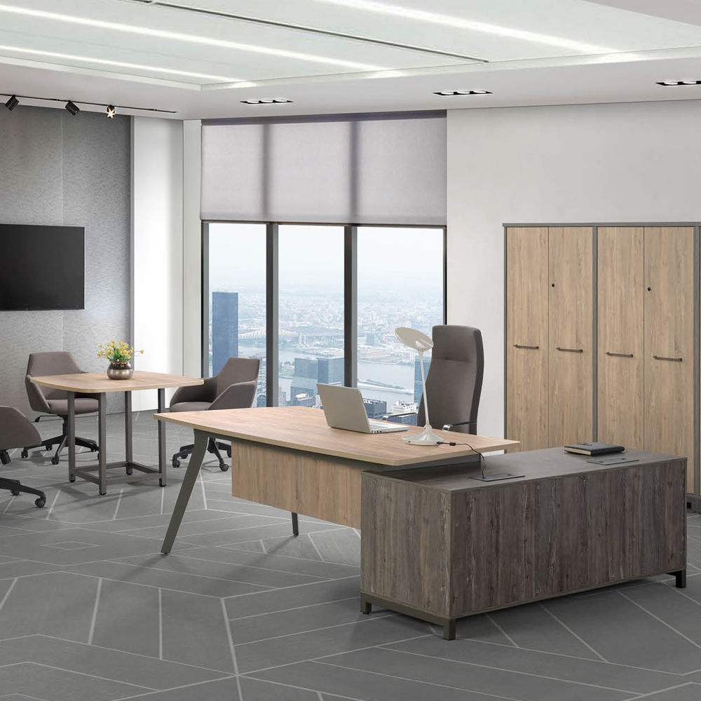 MX2 Director's desk with side cabinet