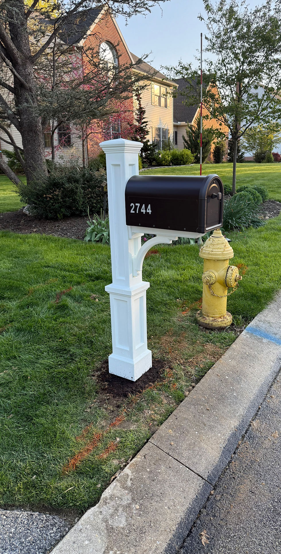 Thumbnail: (#9) Large-Sized Rubbed Bronze Metal Mailbox with Thick Vinyl Post