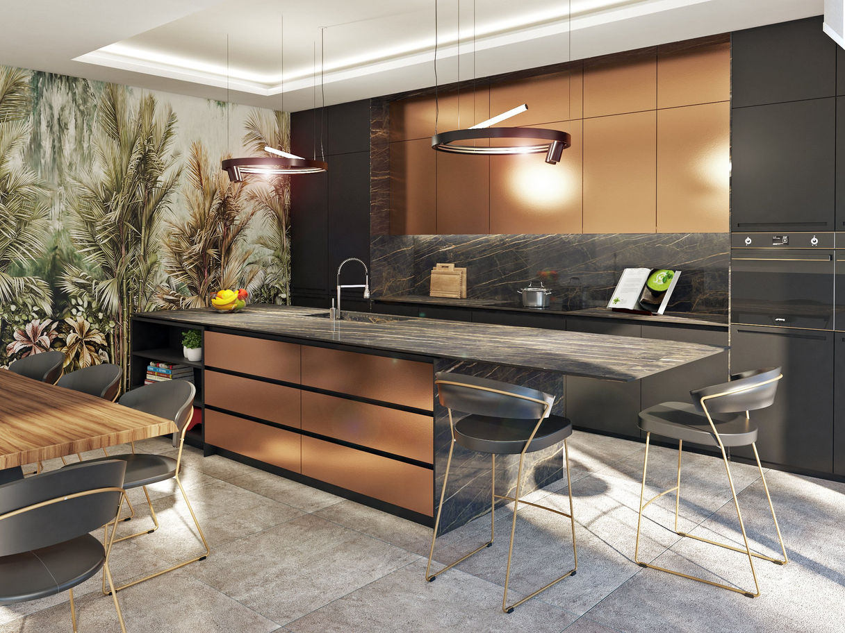 CUCINA CON MARMO NOIR DESIR