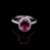 14ct White Gold Oval Cut Red Tourmaline & Diamond Ring