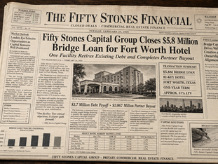 Fifty Stones Capital Group Closes $5.8 Million Bridge Loan for 81-Key Fort Worth Hotel