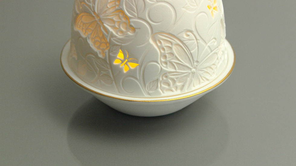 Thumbnail: Butterflies Flora Candle Holder | Oval shaped