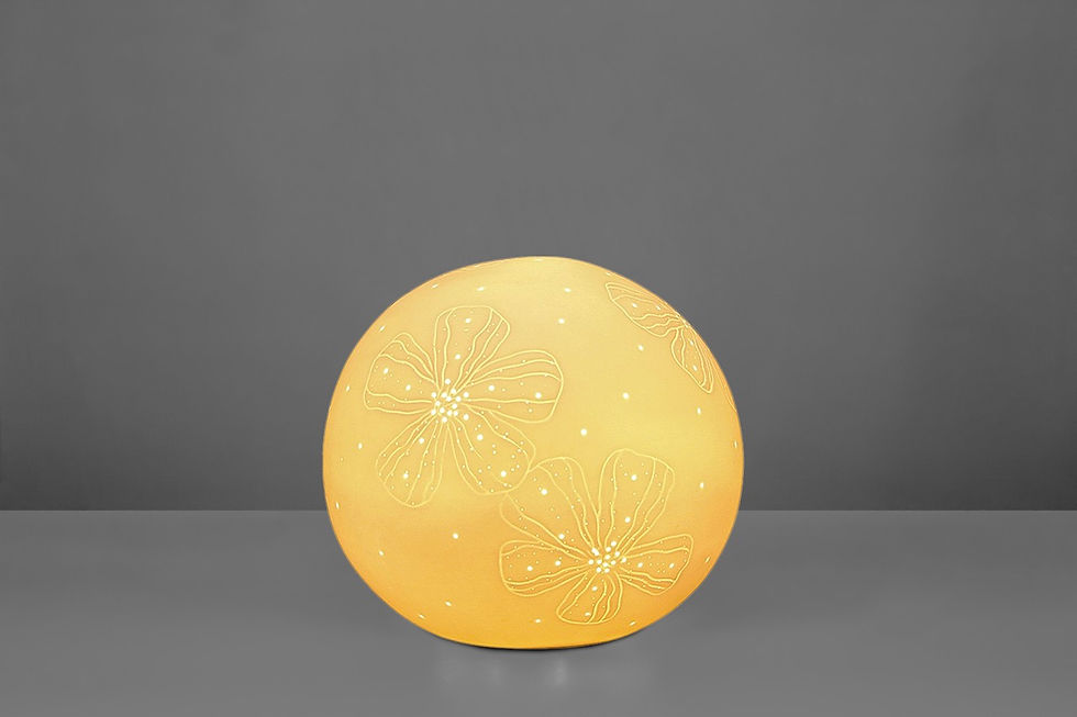 Thumbnail: Round Sphere Floral Porcelain Table Lamp
