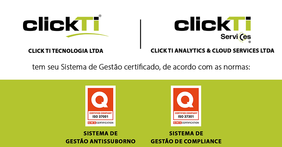 marcas das empresas que integram a Click TI Group, certificadas em 10 de fevereiro de 2025