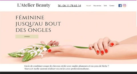 Projet réallisé pour L'Atelier Beauty, institut de beauté