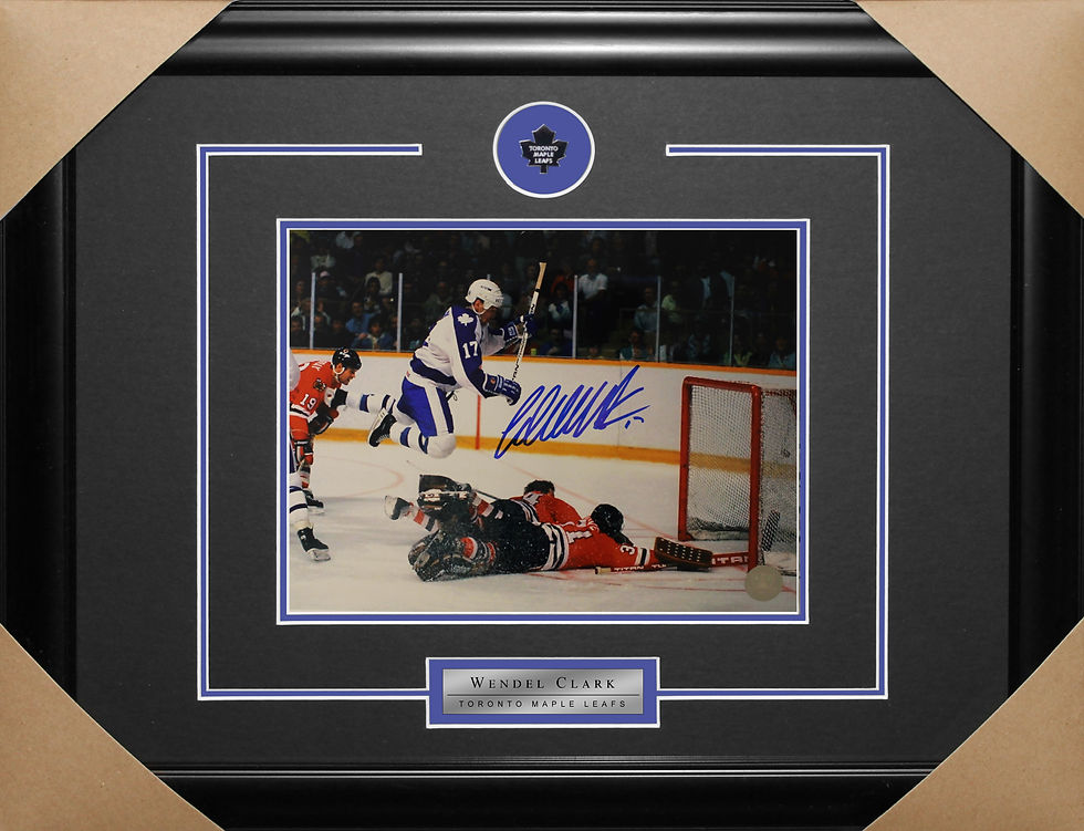 Wendel Clark Signed 8x10 Jump Frame