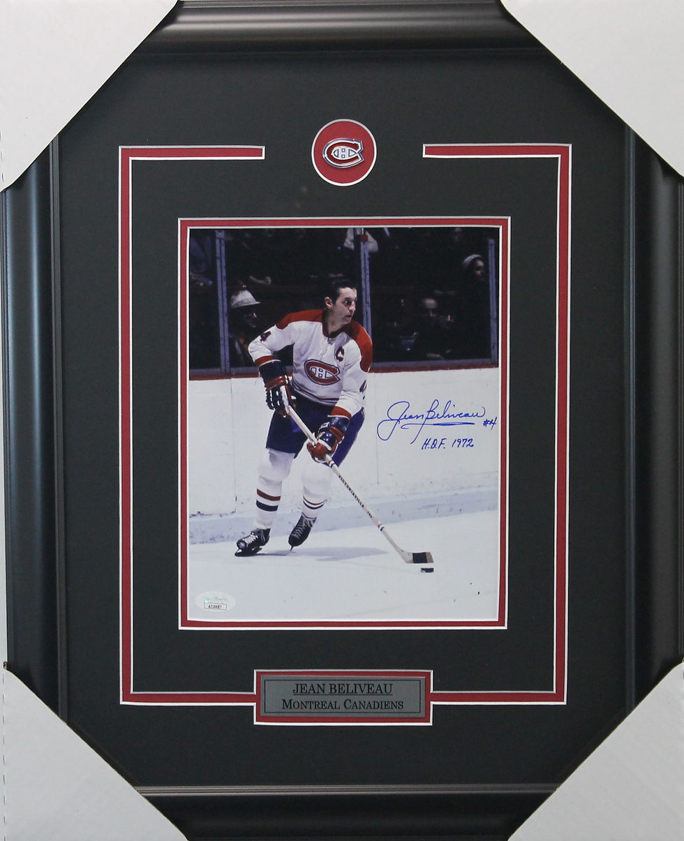 Jean Beliveau Signed 8x10 Action Frame