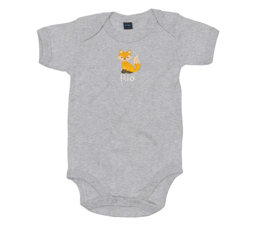 Thumbnail: Personalised Fox Baby Vest - Embroidered