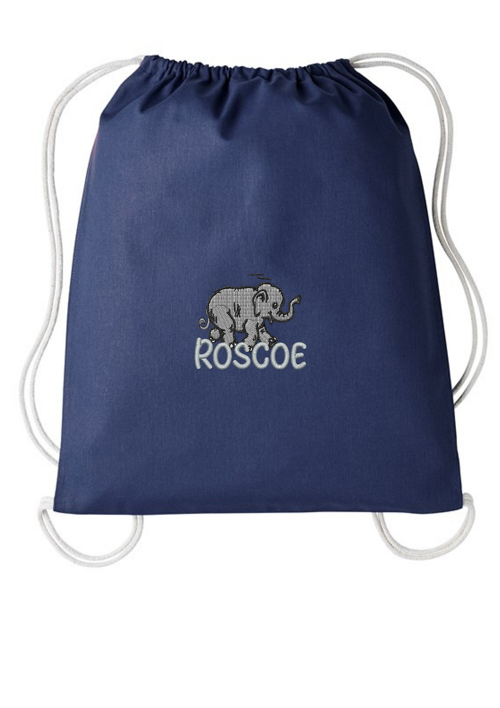 Thumbnail: 100% Cotton Drawstring - Elephant Detail and name personalisatio