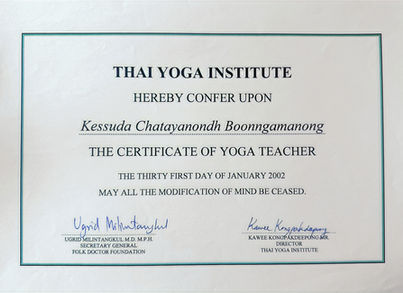 Kessuda Boonngamanong Thai Yoga Institute Teacher Certification