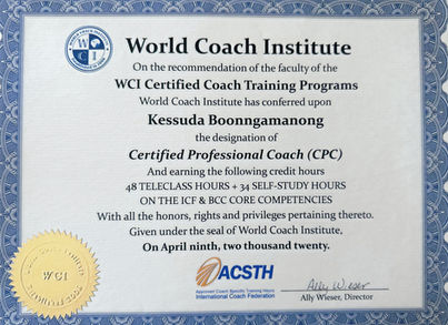 Kessuda Boonngamanong World Coach Institute Certified Professional Coach Certification