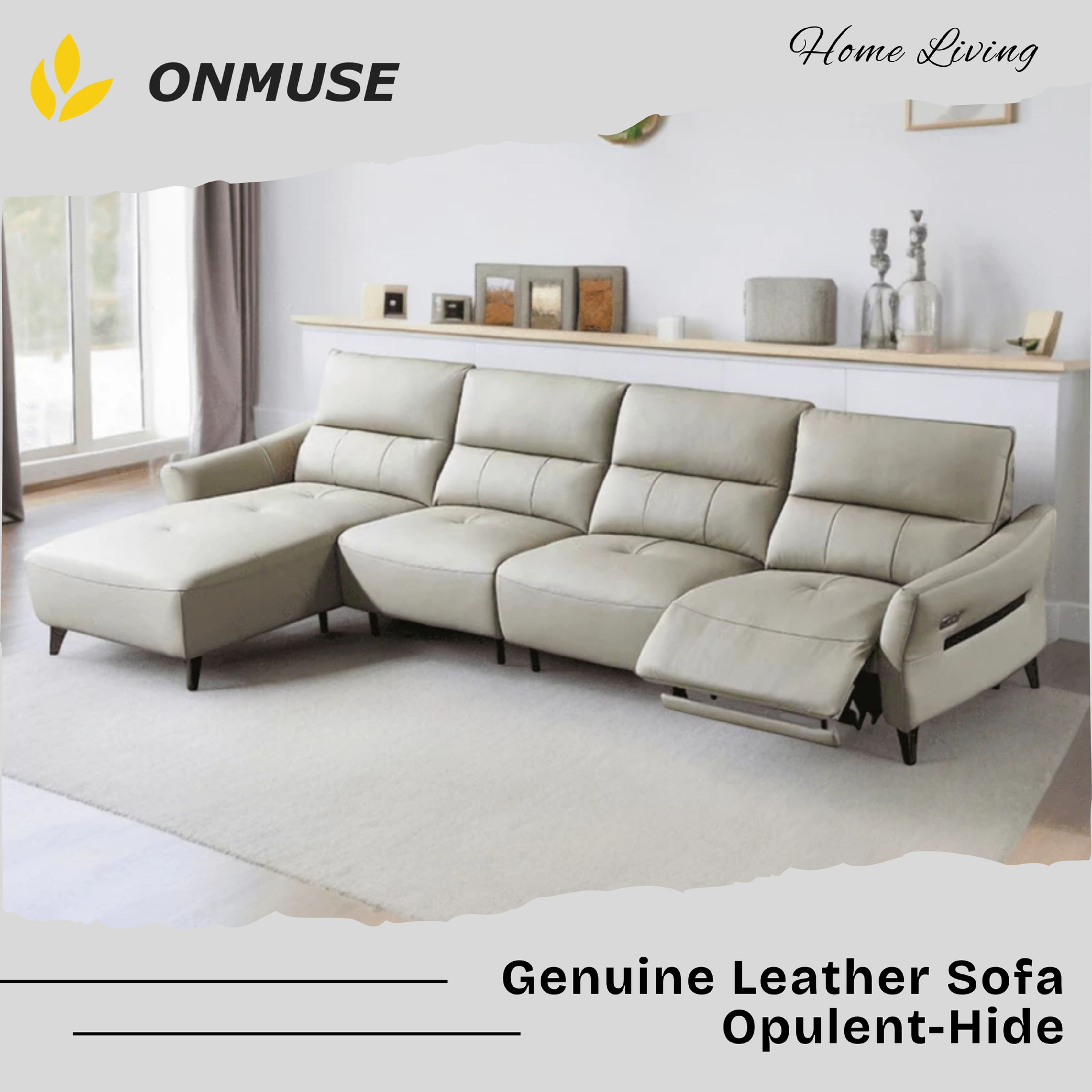 Opulent-Hide Genuine Leather Sofa