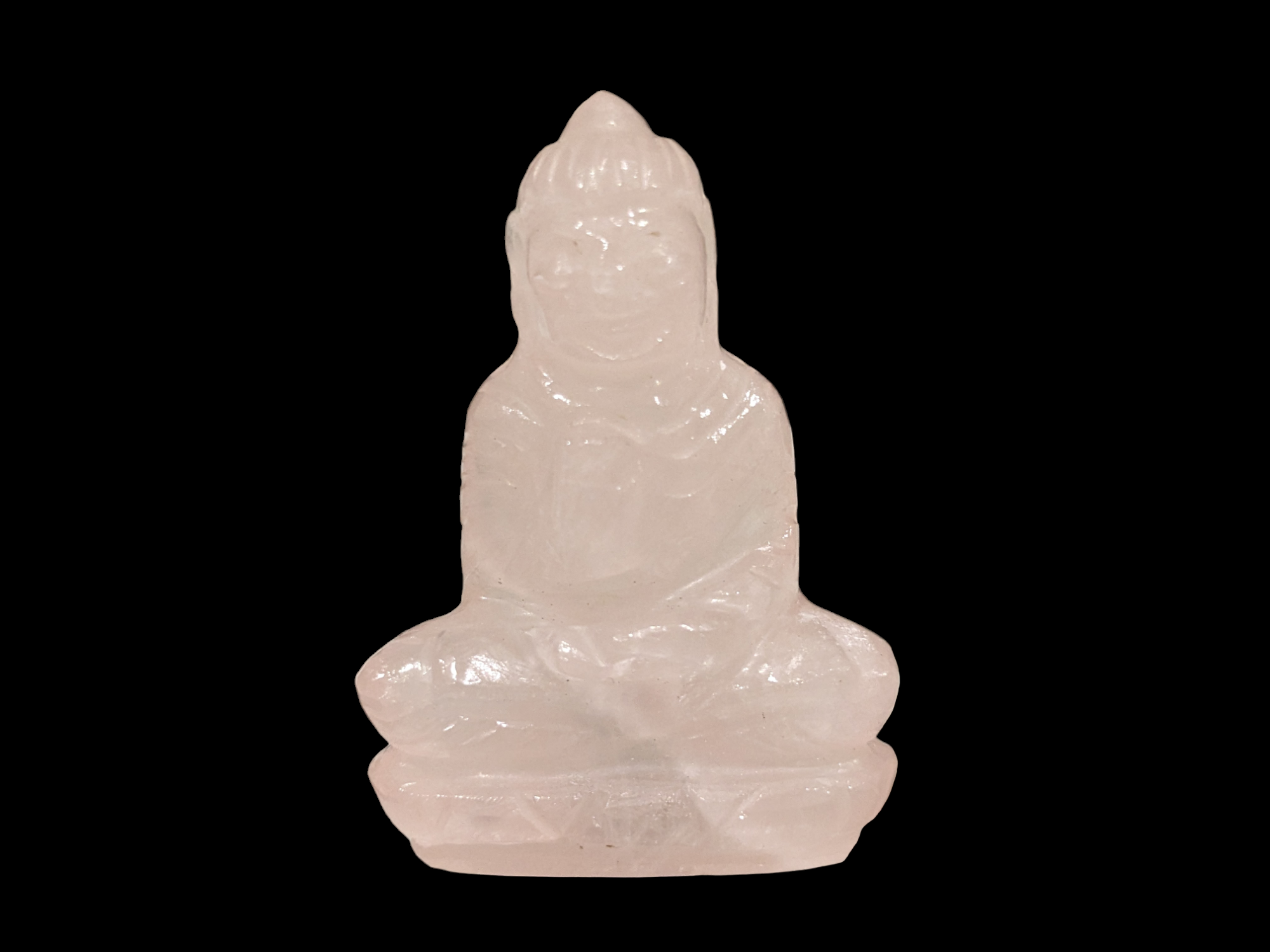 Rose quartz carved buddha