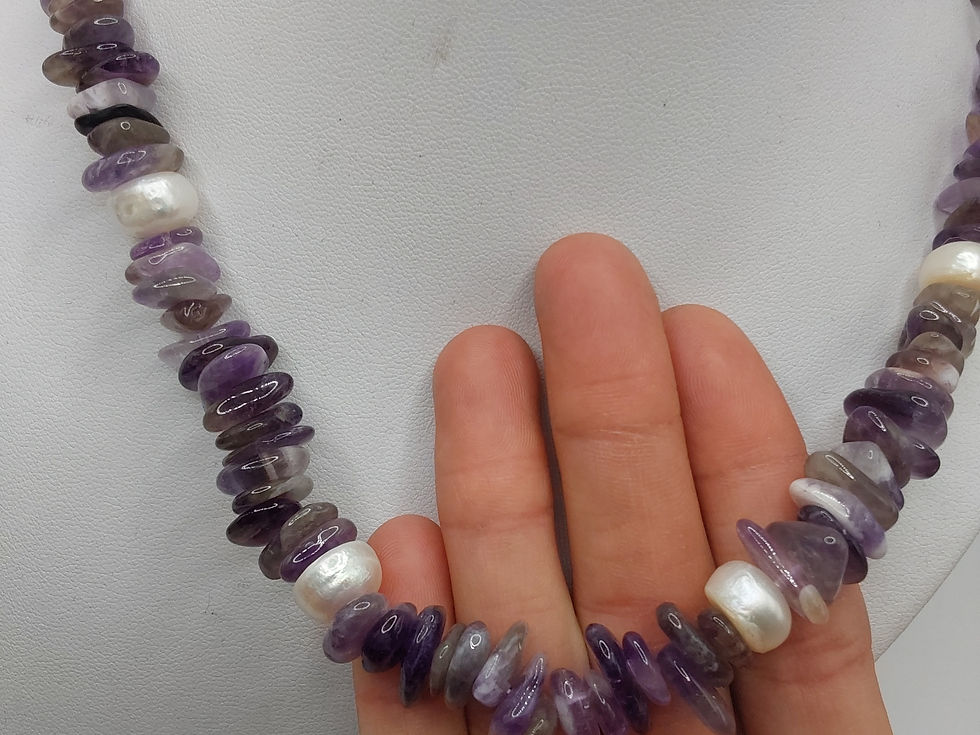 Thumbnail: Amethyst and pearl necklace