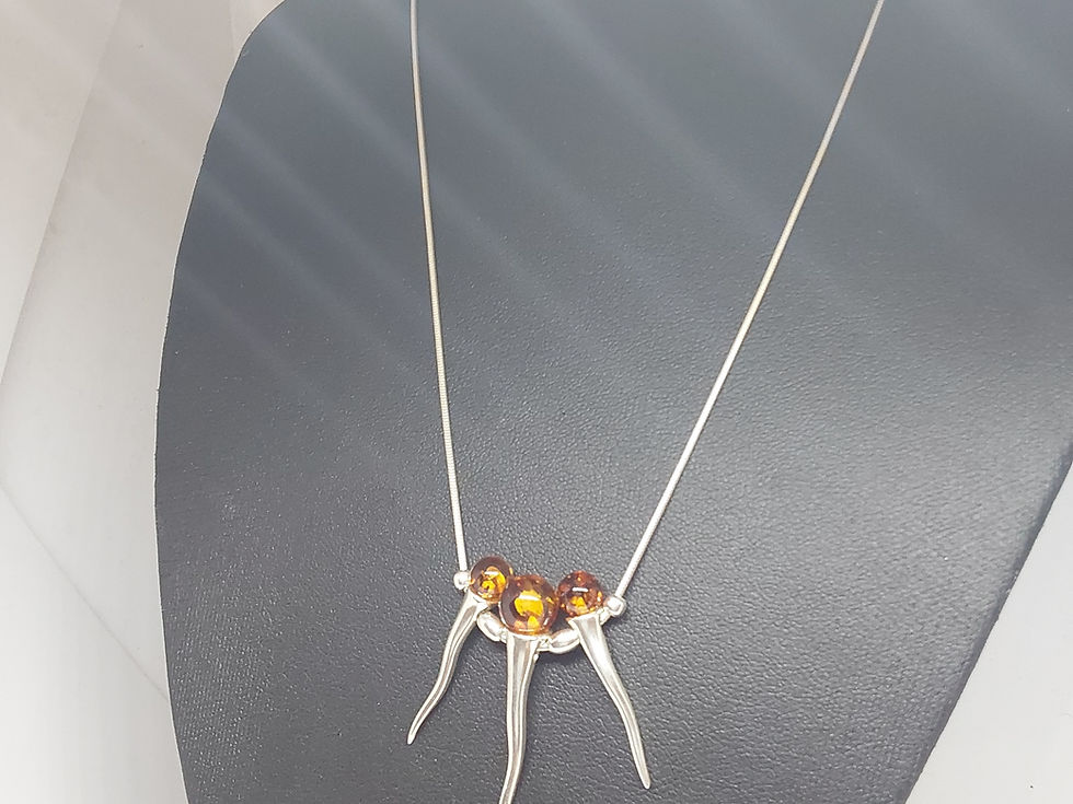 Miniatura: Sterling silver Amber torch necklace