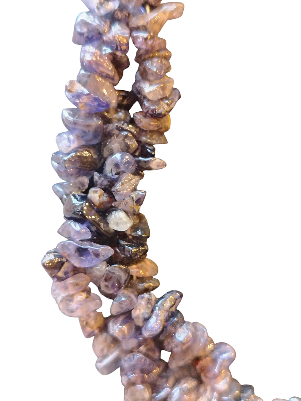 Thumbnail: Silver plated multi strand twisted Iolite chip necklace