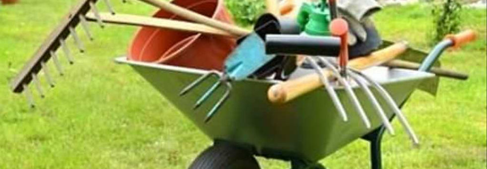 garden filled cart