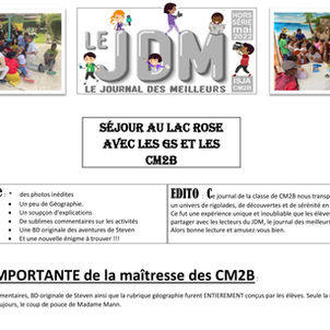 Le Jounal des Meilleurs des CM2 est paru !
