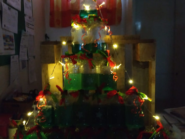 Entre sciences et recyclage : Le magnifique sapin de Noël des Passerelle !!!!