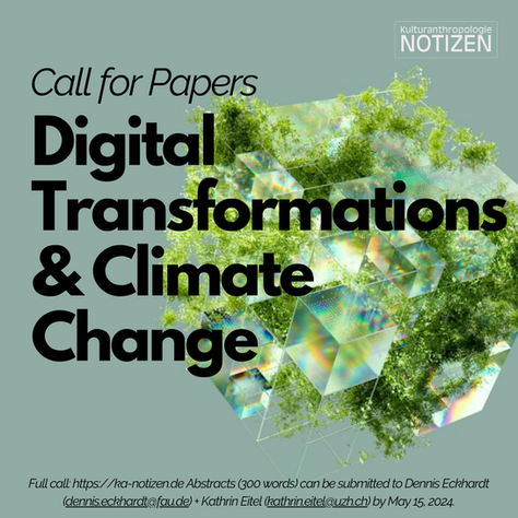 CfP: Digital Transformations and Climate Change: Futures, Infrastructures, and Data