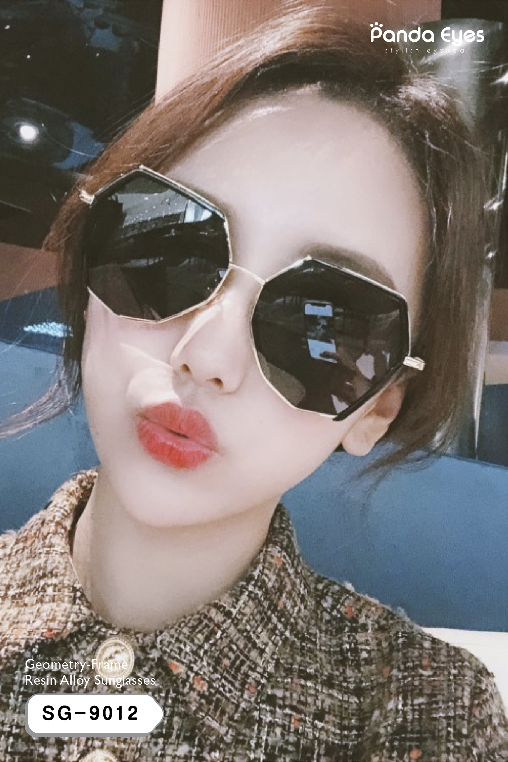 Geometry-Frame Resin Alloy Sunglasses