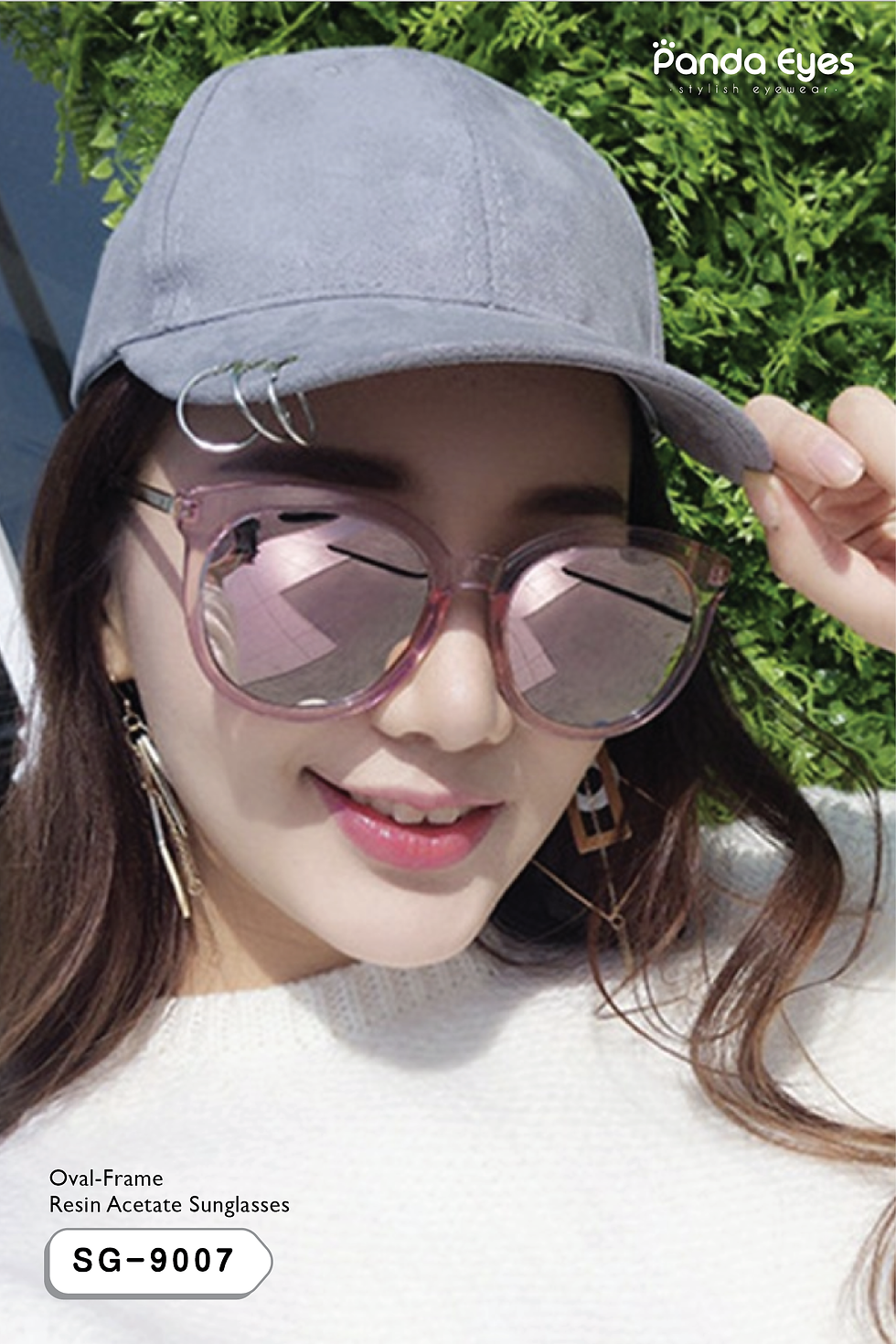 Thumbnail: Oval-Frame Resin Acetate Sunglasses