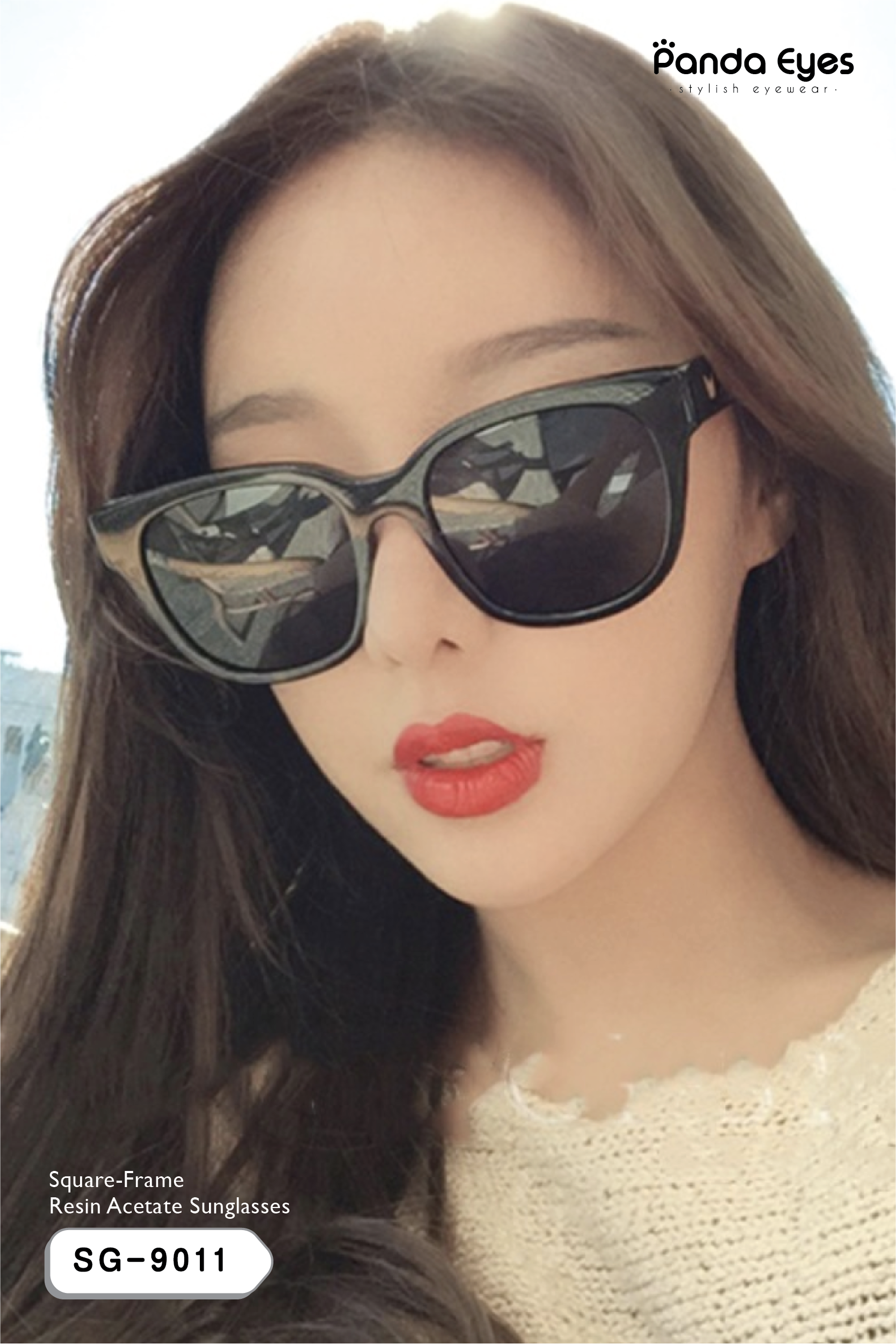 Square-Frame Resin Acetate Sunglasses