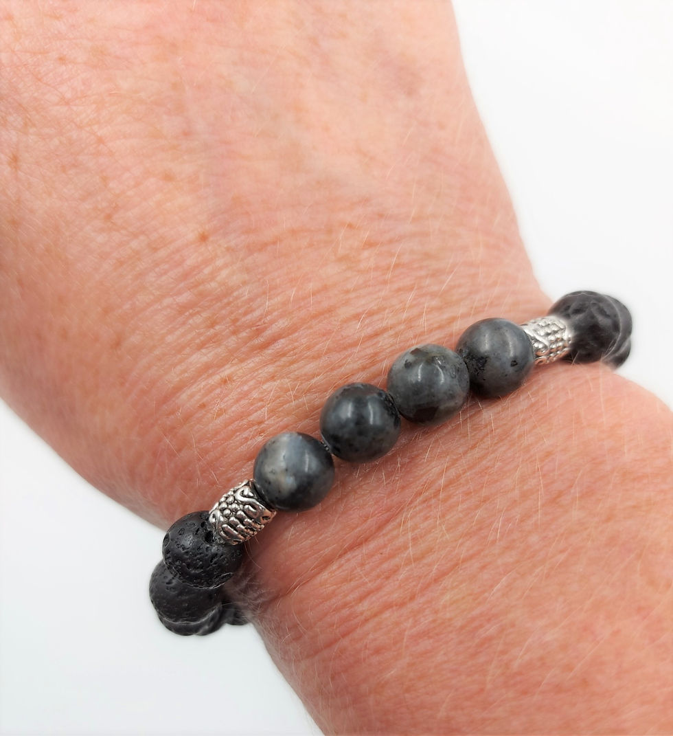 Diffuser Lava Bead Bracelet with Labradorite