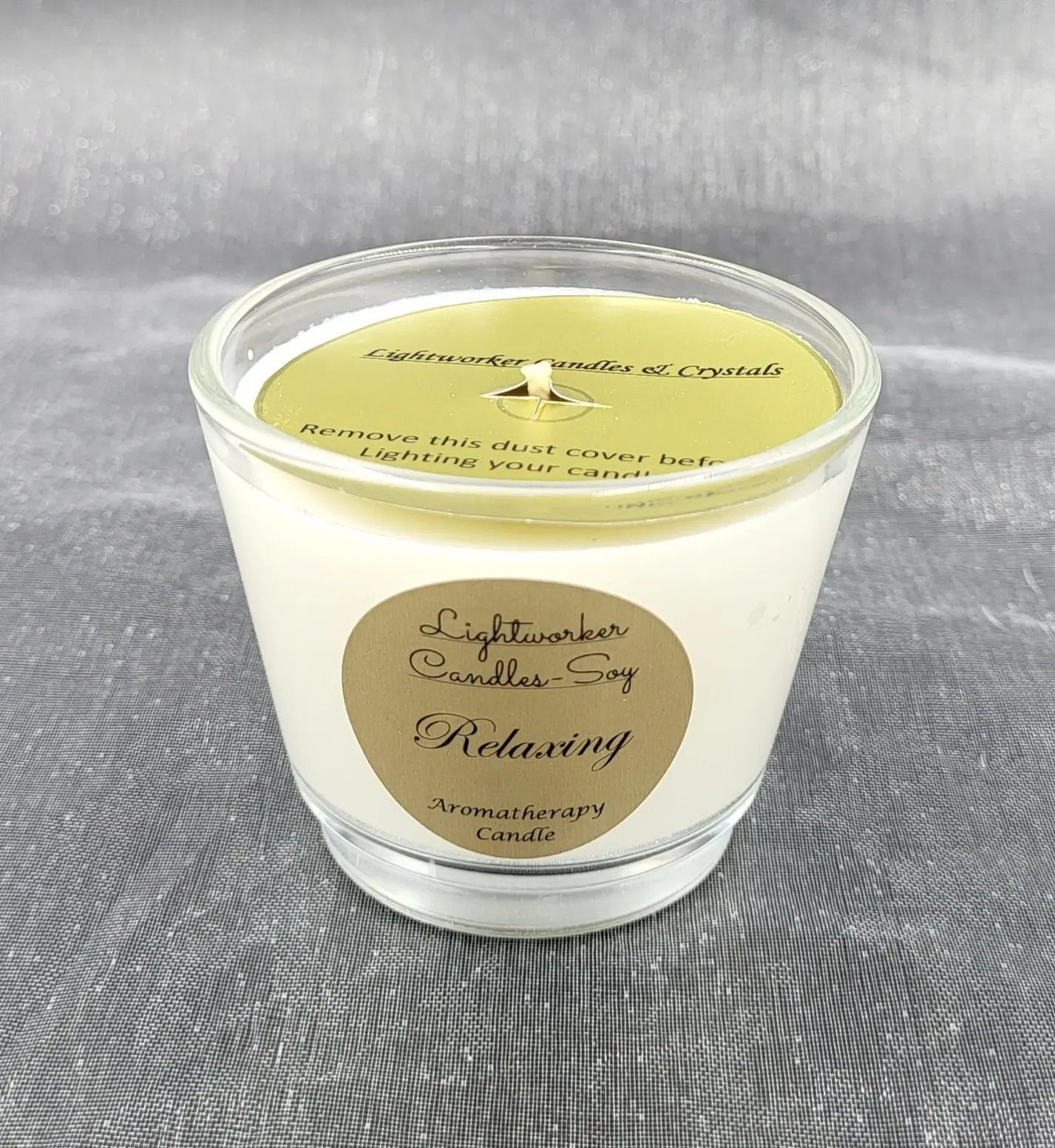 Relaxing aromatherapy soy container candle
