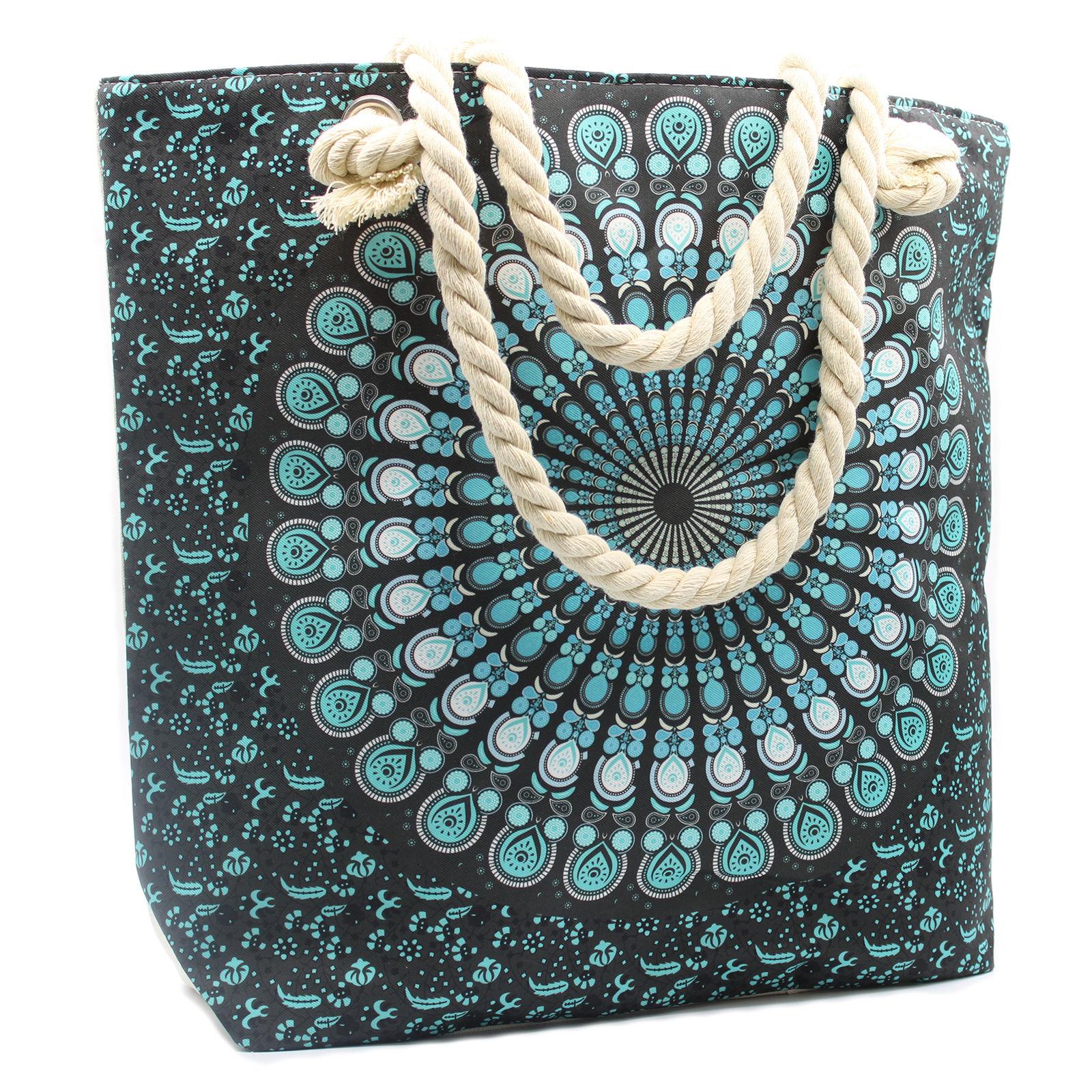Rope Handle Mandala Bag-Deep Blue