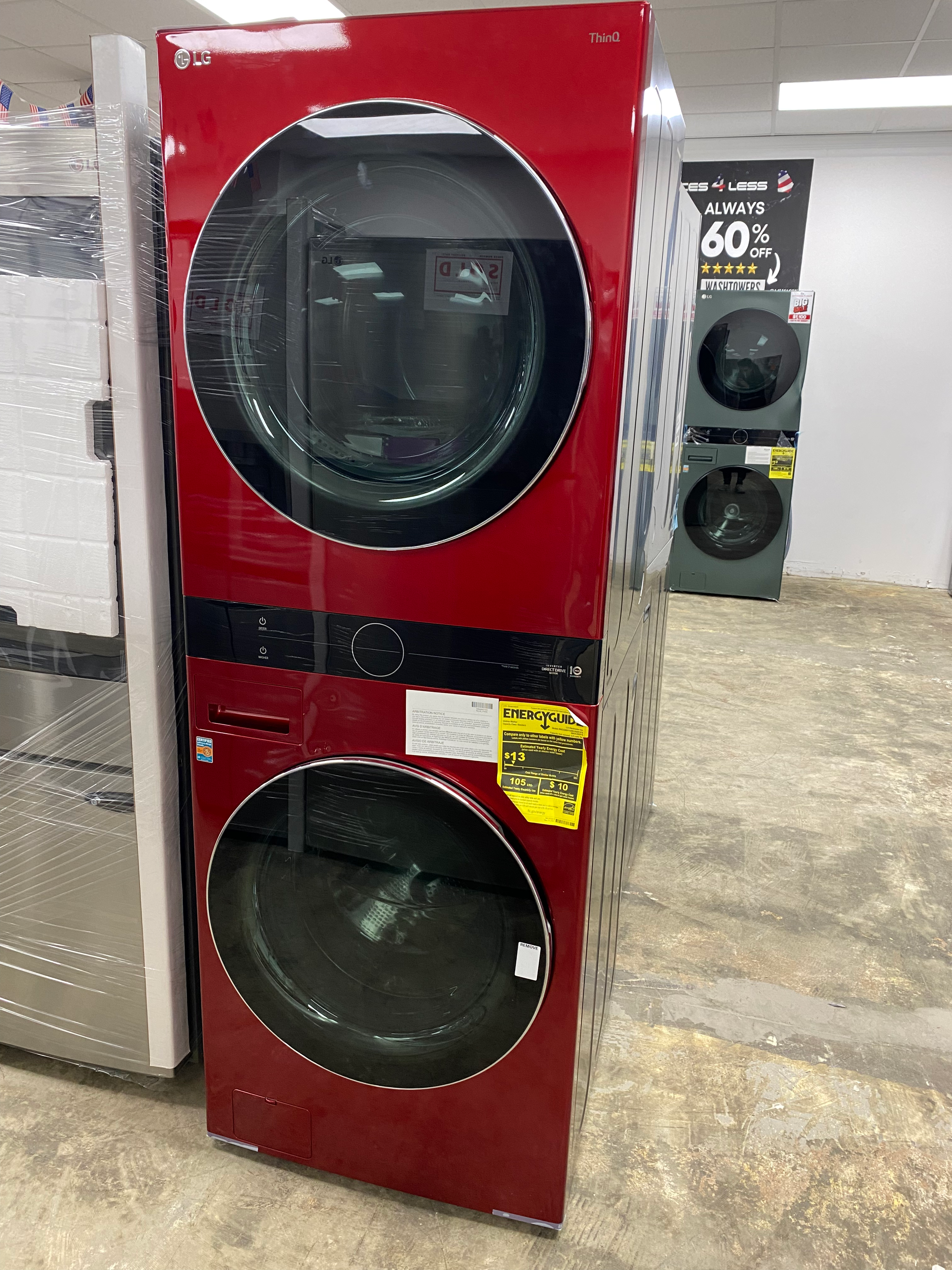 LG WashTower with Center Control 4.5 cu. ft. Washer and 7.4 Cu Ft Dryer