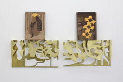 Untitled (Estrella studio) nº 6, 2019 - 2021 Methacrylate, brass, wax, ink and sugar paper 60 x 50 x