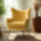 Mustard yellow velvet accent chair