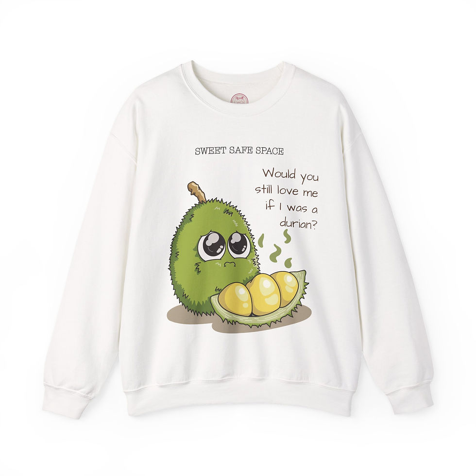 Kawaii Sad Durian - Unisex Heavy Blend™ Crewneck Sweatshirt (5 Colors)