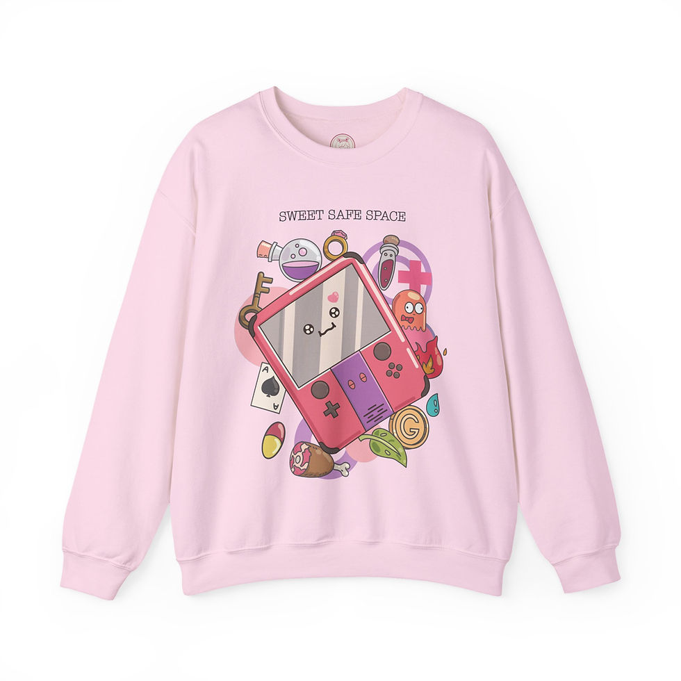 Console and Game Icons - Pink Edition - Unisex Kawaii Sweatshirt (4 Colors)