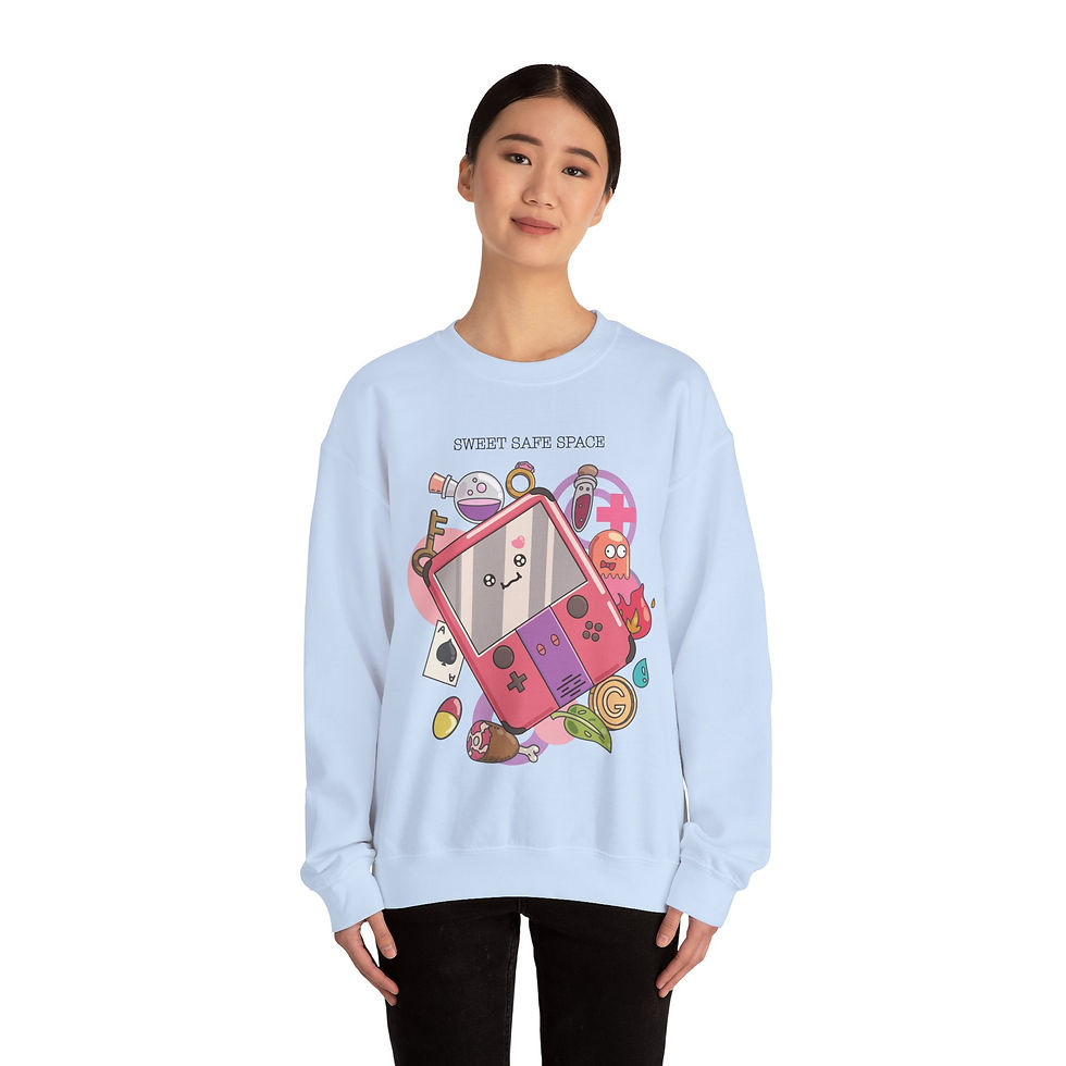 Thumbnail: Console and Game Icons - Pink Edition - Unisex Kawaii Sweatshirt (4 Colors)