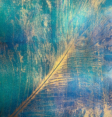 this is a mono print done by Donna Lindeen Harrington inside Healing heARTs Studio