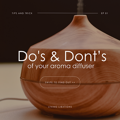 A Blog cover for Living Libations Diffuser tutorials made by Darina Al Aroud for a social media strategy
