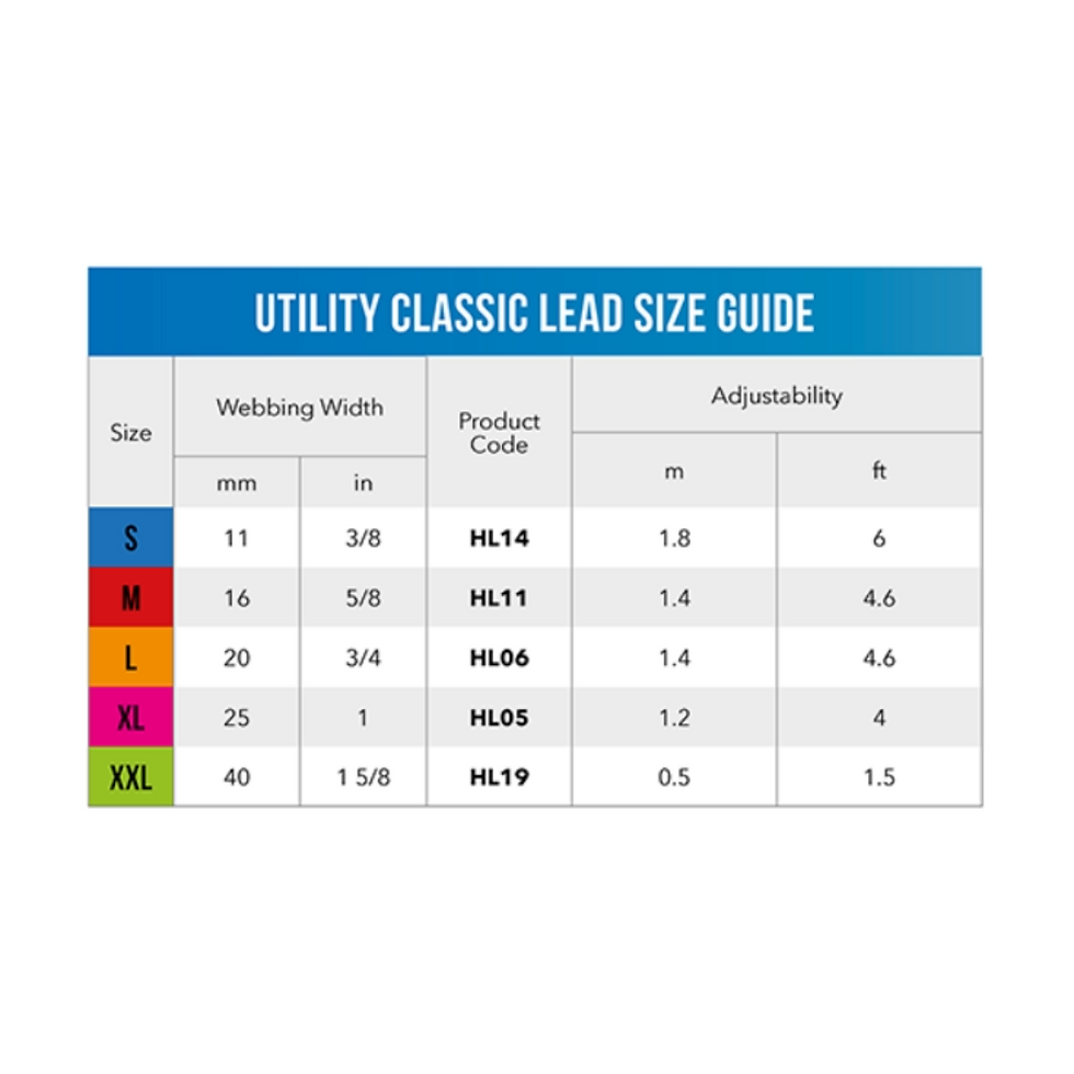 Thumbnail: ROGZ Utility Classic Lead Size Chart