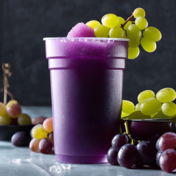 grape flavoured slushy with grape as a garnish