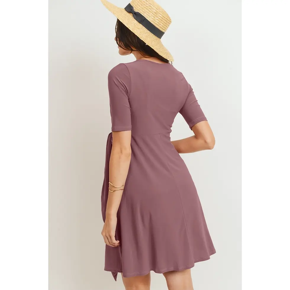 Thumbnail: Mauve Maternity & Breastfeeding Dress - Hello Miz